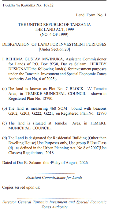 land ownership tanzania TISEZA